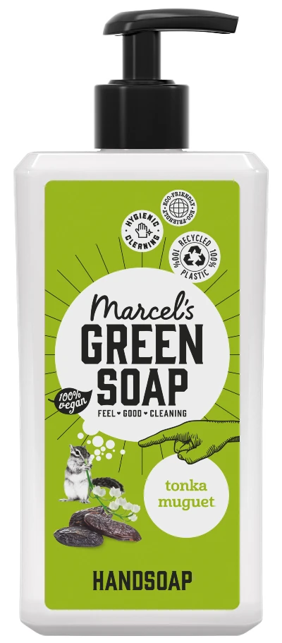 Marcel's Green Soap Handzeep tonka & muguet (500ml)_ KOKOTOKO Oosterstraat Groningen, duurzame kledingmerken, eerlijke kleding, vegan mode, fair trade, online webshop, fair fashion, happy stuff