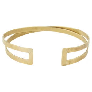 People Tree - Double Twist Bangle - Brass_ KOKOTOKO Oosterstraat Groningen, duurzame kledingmerken, eerlijke kleding, vegan mode, fair trade, online webshop, fair fashion, happy stuff