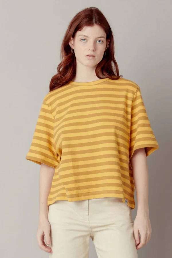 Komodo, Vibe Top, Amber/Honey Stripe, KOKOTOKO Oosterstraat Groningen, duurzame kledingmerken, eerlijke kleding, vegan mode, fair trade, online webshop, fair fashion, happy stuff