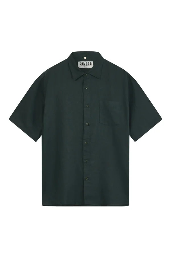 Komodo Seb shirt organic linen teal green f3 eerlijk winkelen fairtrade sustainable shoppen Groningen KOKOTOKO