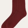 KnowledgeCotton Apparel - Cable Structure Socks - Fired Brick