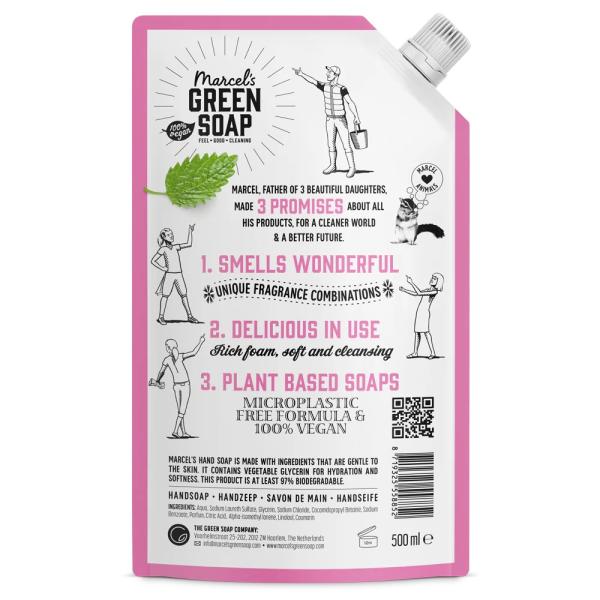 Marcel's Green Soap - Navulling Handzeep - Patchouli & Cranberry (500 ml) - Afbeelding 2