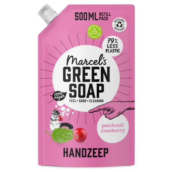 Marcel's Green Soap - Navulling Handzeep - Patchouli & Cranberry (500 ml)