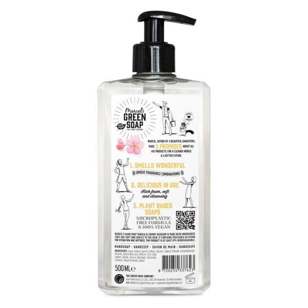 Marcel's Green Soap - Handzeep - Vanilla & Cherry Blossom (500ml) - Afbeelding 2