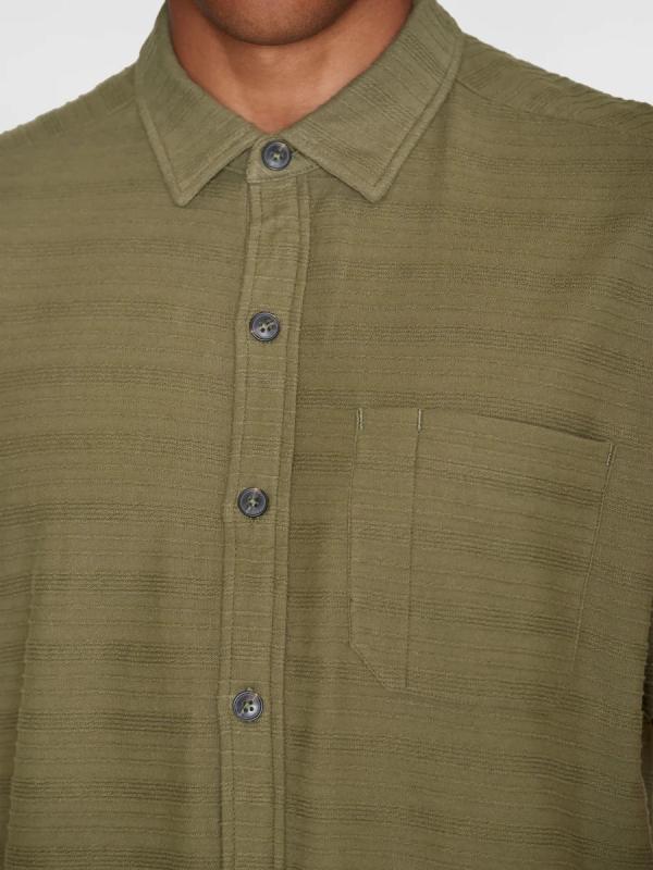 KnowledgeCotton Apparel - Loose Short Sleeve Cotton Jersey Shirt - Burned Olive - Afbeelding 3