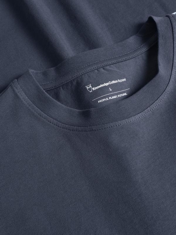 KnowledgeCotton Apparel - Back Print Regular Short Sleeve Heavy Jersey - Vintage Indigo - Afbeelding 3