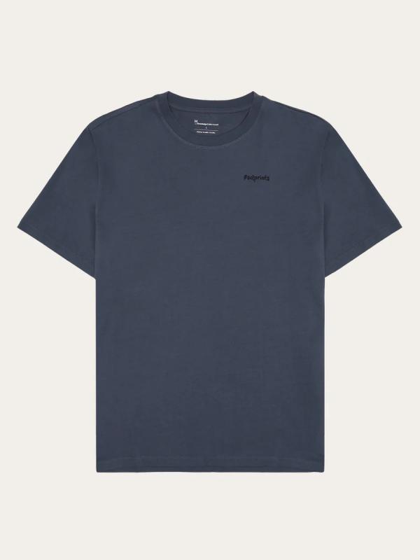KnowledgeCotton Apparel - Back Print Regular Short Sleeve Heavy Jersey - Vintage Indigo - Afbeelding 2