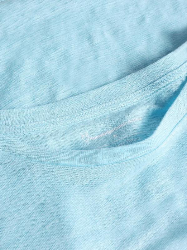 KnowledgeCotton Apparel - Loose Fold Linen T-shirt - Aqua-Esque - Afbeelding 3