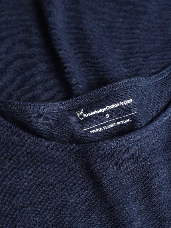 KnowledgeCotton Apparel - Loose Fold Lined T-shirt - Total Eclipse - Afbeelding 3