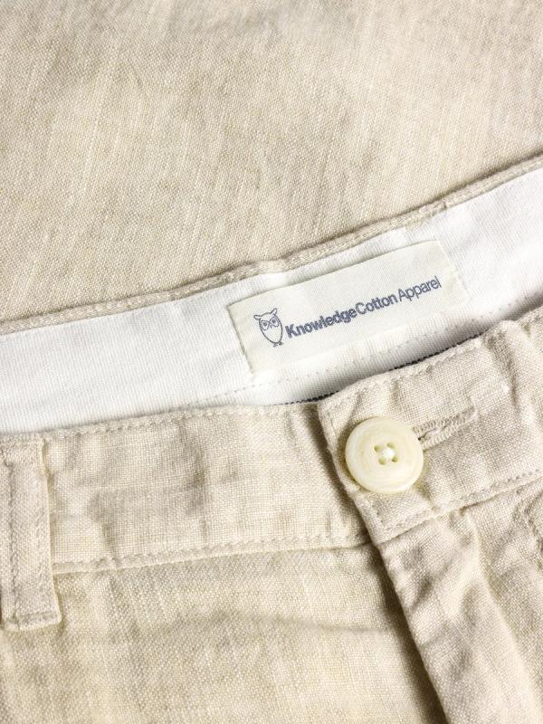 Knowledgecotton Apparel - Chuck Regular Linen Shorts - Light Feather Gray - Afbeelding 3
