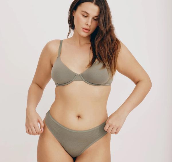 Organic Basics - Core Unlined Demi Bra - Seaweed