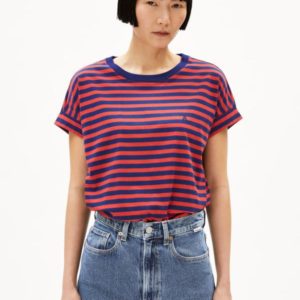 Armedangels - Idaara Stripes - Blue Noon/Coral Blush