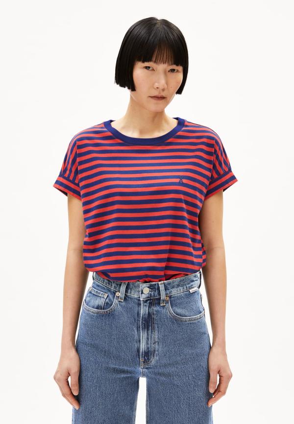 Armedangels - Idaara Stripes - Blue Noon/Coral Blush