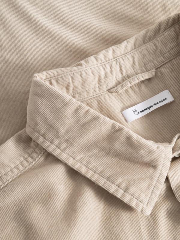 KnowledgeCotton Apparel - Regular Fit Corduroy Shirt - Light Feather Gray - Afbeelding 3
