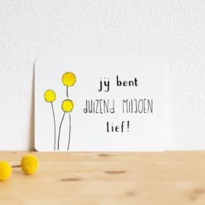Ninamaakt kaart 'Duizend miljoen lief'