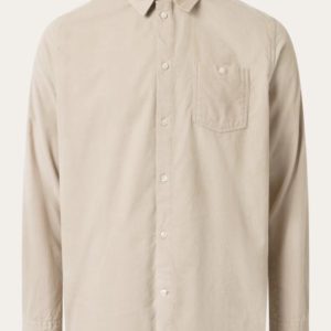 KnowledgeCotton Apparel - Regular Fit Corduroy Shirt - Light Feather Gray