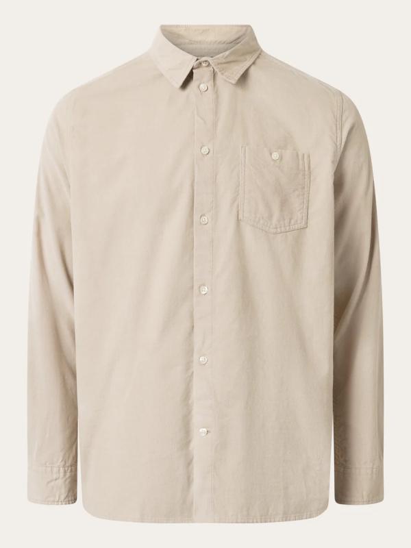 KnowledgeCotton Apparel - Regular Fit Corduroy Shirt - Light Feather Gray