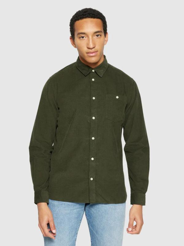 KnowledgeCotton Apparel - Organic Cotton Corduroy Shirt - Forrest Night