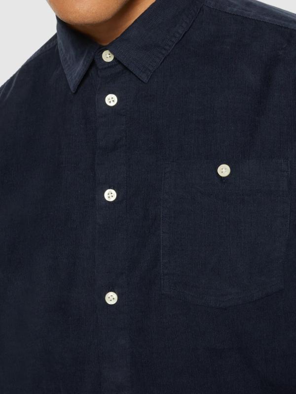 KnowledgeCotton Apparel - Organic Cotton Corduroy Shirt - Total Eclipse - Afbeelding 3