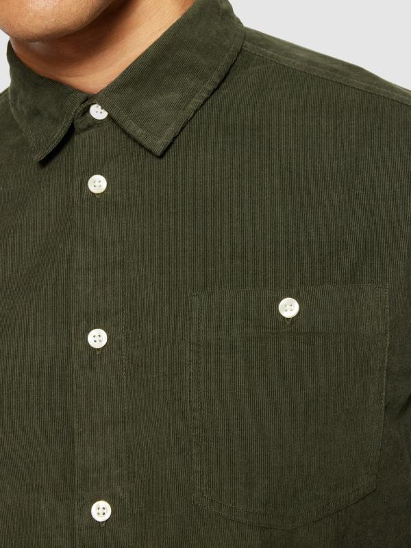 KnowledgeCotton Apparel - Organic Cotton Corduroy Shirt - Forrest Night - Afbeelding 3