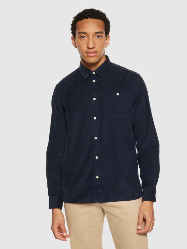 KnowledgeCotton Apparel - Organic Cotton Corduroy Shirt - Total Eclipse