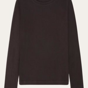 KnowledgeCotton Apparel - Rib Scoop Neck Long Sleeved - Chocolate Torte