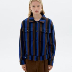 Thinking Mu - Totemham Blanket Frans Jacket - Blauw