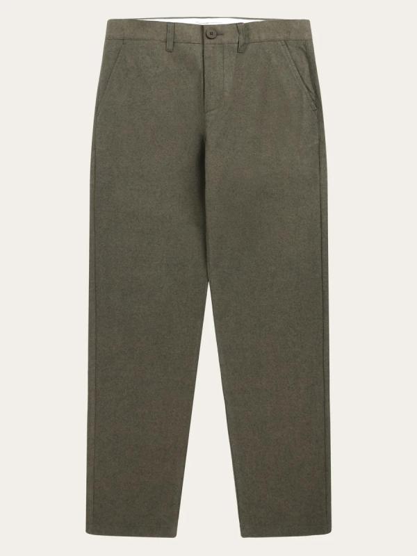 KnowledgeCotton Apparel - Organic Cotton Chuck Flannel Pants - Dark Olive - Afbeelding 2