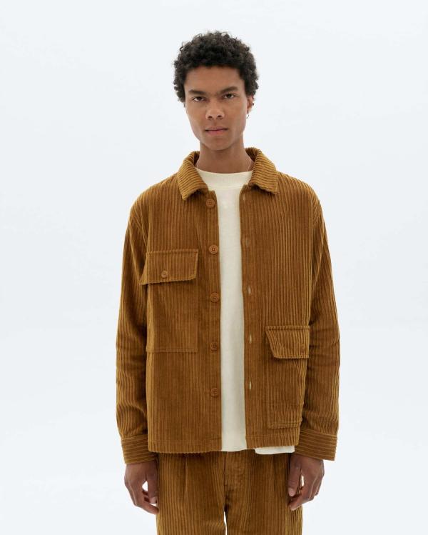 Thinking Mu - Corduroy Gabin Shirt - Light Oak