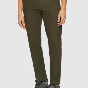 KnowledgeCotton Apparel - Organic Cotton Chuck Flannel Pants - Dark Olive