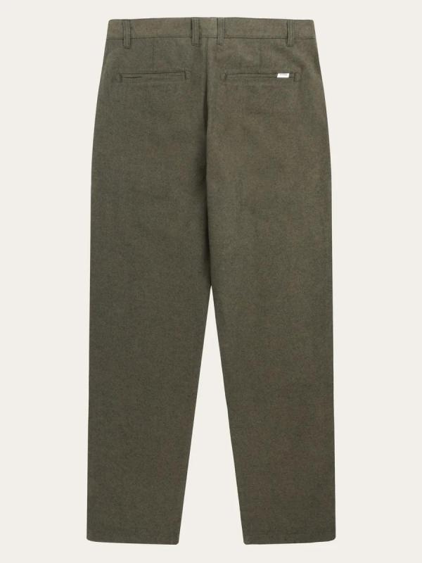 KnowledgeCotton Apparel - Organic Cotton Chuck Flannel Pants - Dark Olive - Afbeelding 3