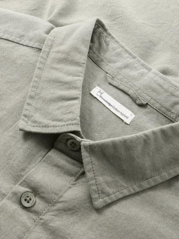 KnowledgeCotton Apparel - Regular Fit Light Twill Shirt - Burned Olive - Afbeelding 2