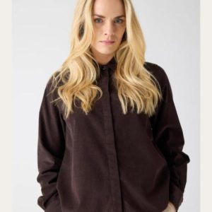 KnowledgeCotton Apparel - Organic Corduroy Shirt - Chocolate Torte