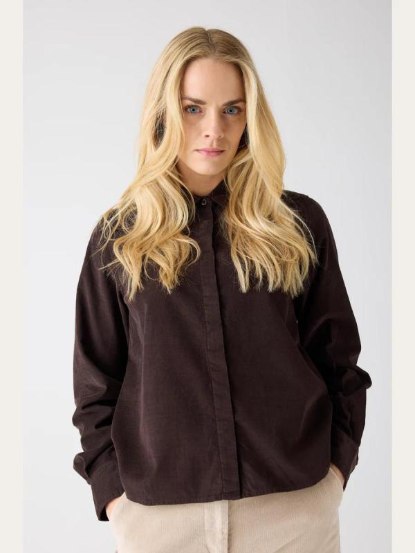 KnowledgeCotton Apparel - Organic Corduroy Shirt - Chocolate Torte