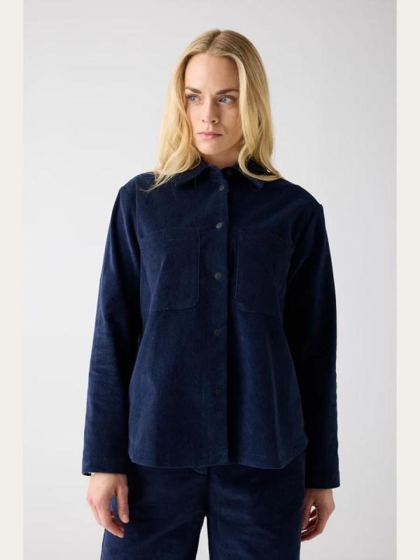 KnowledgeCotton Apparel - Organic Cotton Corduroy Overshirt - Night Sky