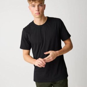 KnowledgeCotton Apparel - Agnar Basic Tee - Black Jet