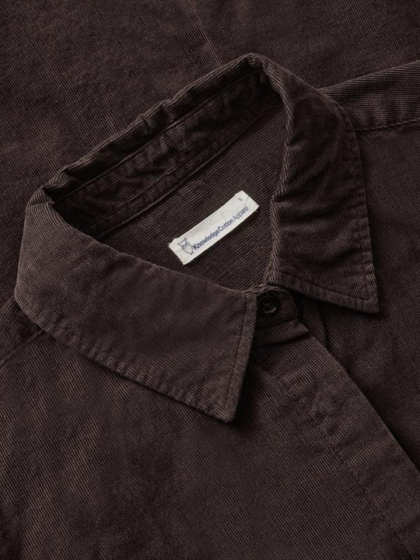 KnowledgeCotton Apparel - Organic Corduroy Shirt - Chocolate Torte - Afbeelding 3