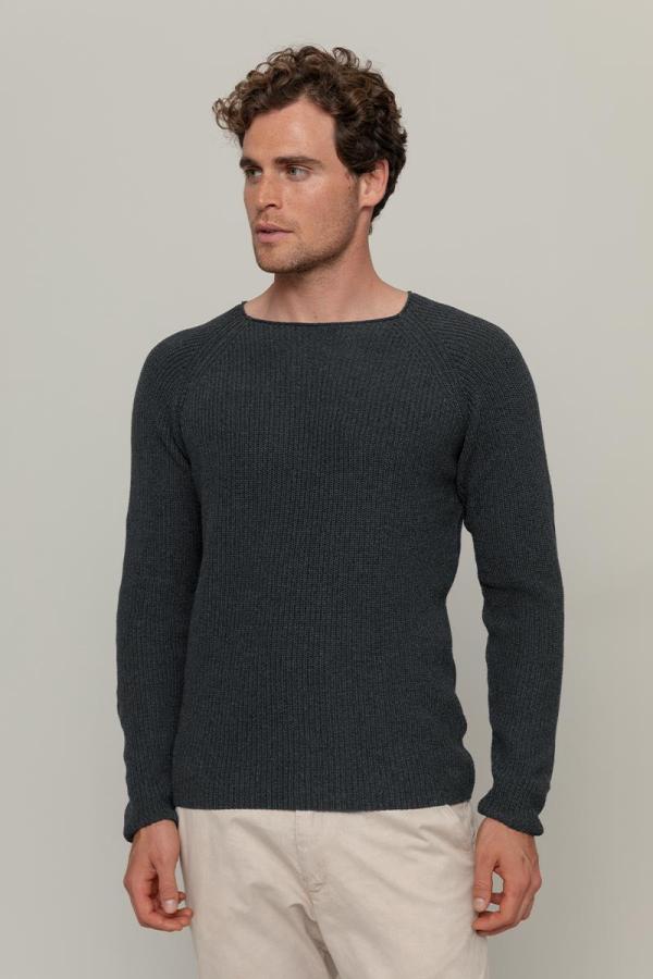 Rifo - Francesco Recycled Cotton Sweater - Grey Antracite