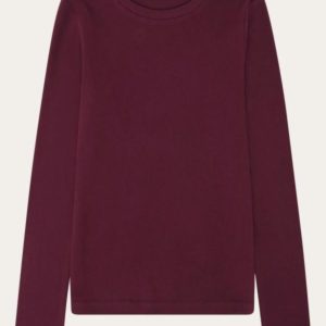 KnowledgeCotton Apparel - Rib Scoop Neck Long Sleeved - Fig