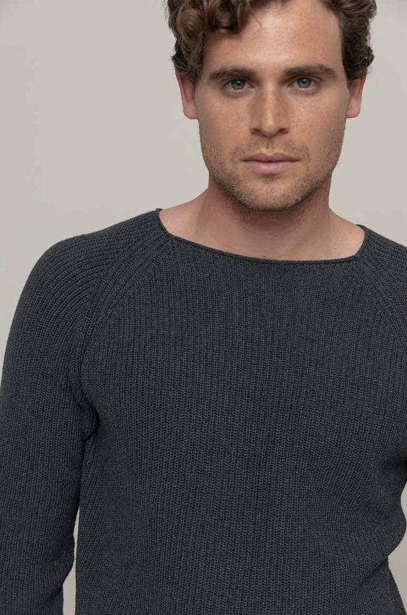 Rifo - Francesco Recycled Cotton Sweater - Grey Antracite - Afbeelding 3