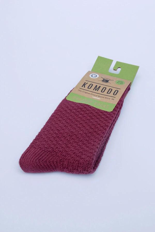 Komodo - Waffle Sock - Burgundy - Afbeelding 2