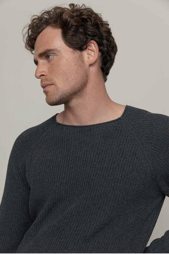 Rifo - Francesco Recycled Cotton Sweater - Grey Antracite - Afbeelding 5
