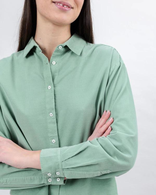 Brava Fabrics - Baby Cord Shale Shirt - Light Green - Afbeelding 4