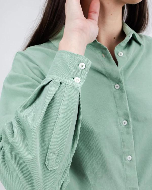 Brava Fabrics - Baby Cord Shale Shirt - Light Green - Afbeelding 6
