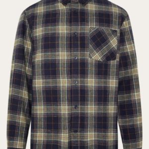 KnowledgeCotton Apparel - Dune Check Flannel Shirt - Blue Check