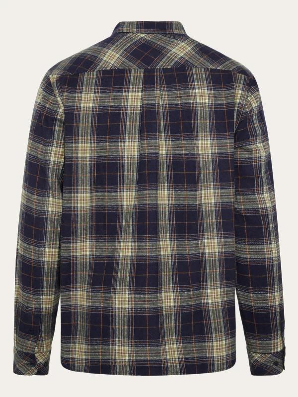 KnowledgeCotton Apparel - Dune Check Flannel Shirt - Blue Check - Afbeelding 2