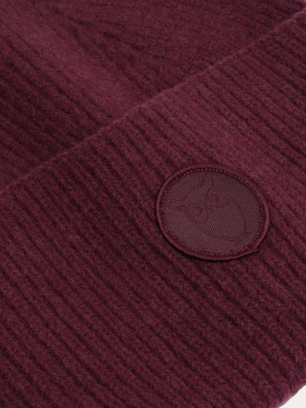 KnowledgeCotton Apparel - Wool Badge Beanie - Fig - Afbeelding 2