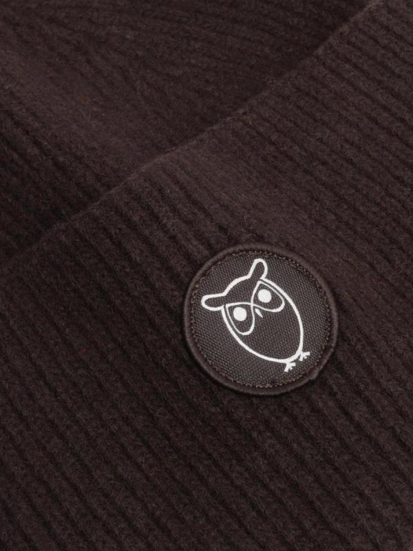 KnowledgeCotton Apparel - Wool Badge Beanie - Chocolate Torte - Afbeelding 3