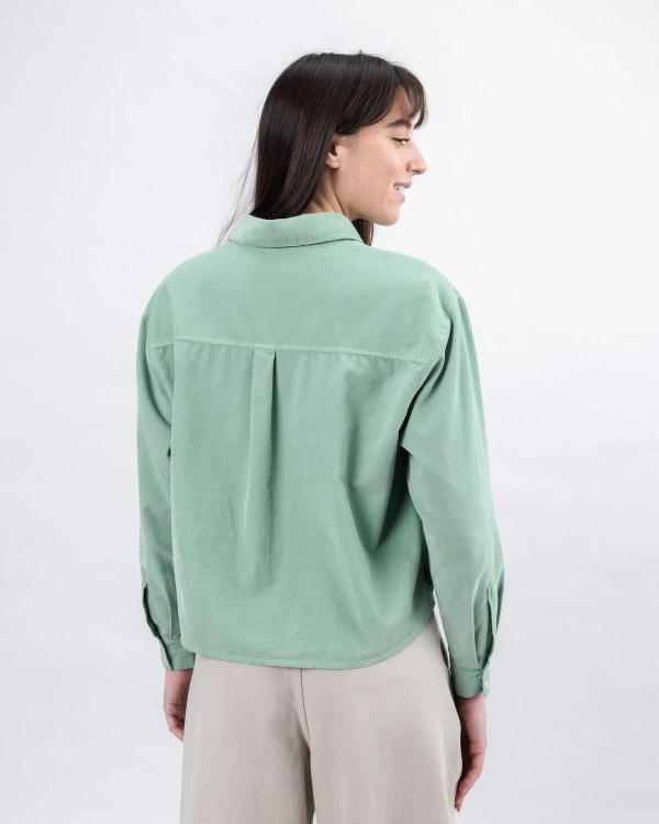 Brava Fabrics - Baby Cord Shale Shirt - Light Green - Afbeelding 5