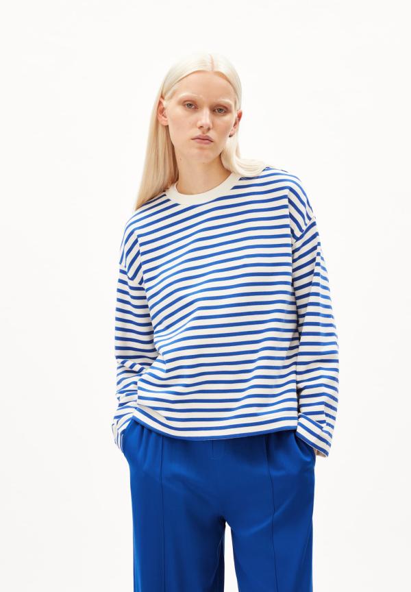 Armedangels - Frankaa Maarlen Stripe - Dynamo Blue -Undyed
